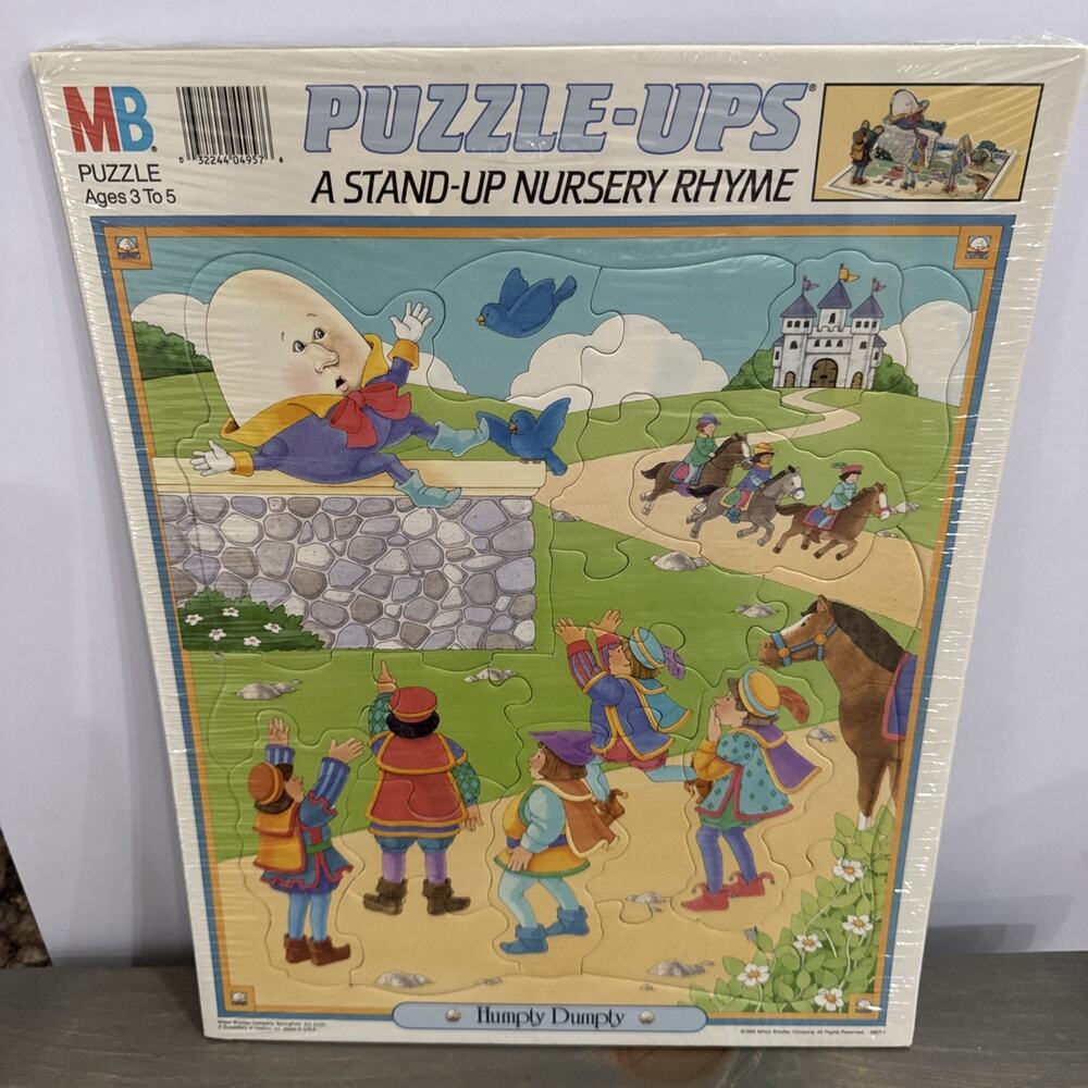 New Vintage Humpty Dumpty Puzzle Ups 1988 Stand Up Nursery Rhyme Tray Ages 3-5